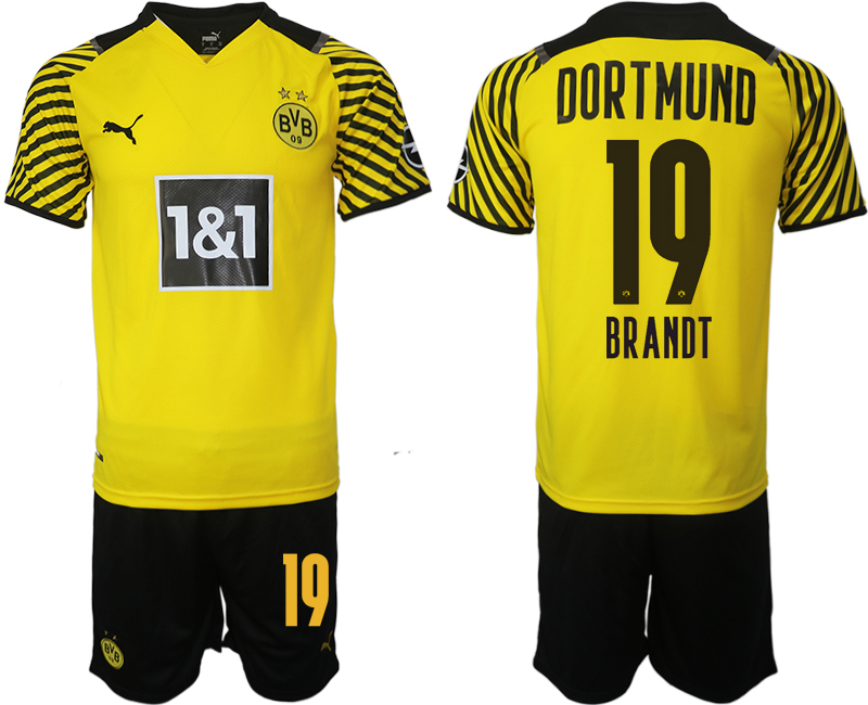 Men 2021-2022 Club Borussia Dortmund home #19 yellow Soccer Jersey->borussia dortmund jersey->Soccer Club Jersey